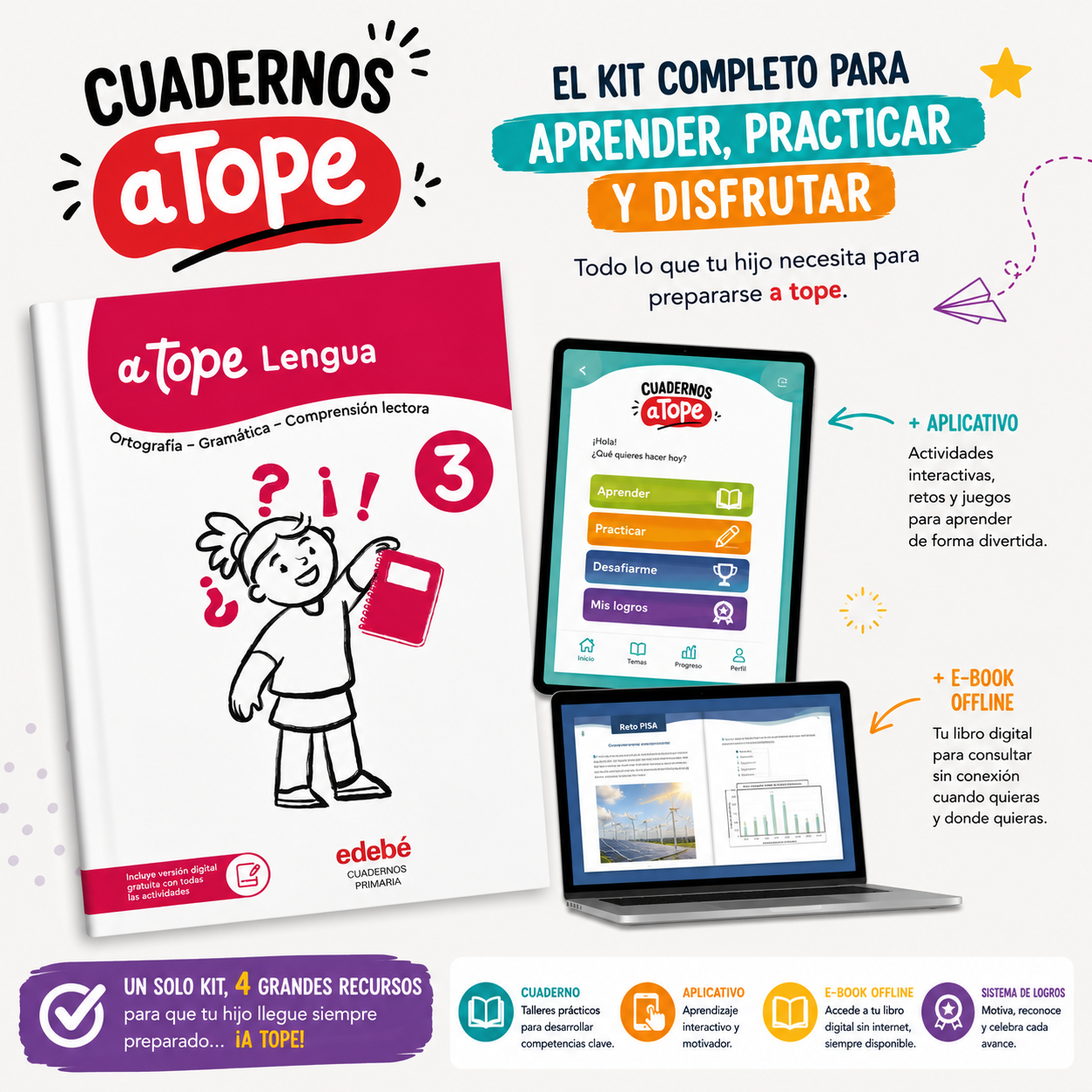 Kit Cuadernos a Tope Lenguaje, 4 formas de aprender