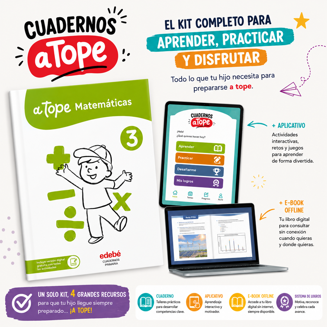 Kit Cuadernos a Tope Matemáticas, 4 formas de aprender